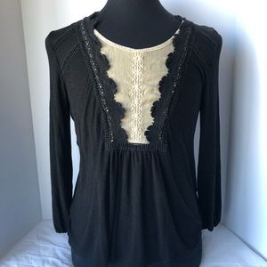Lace and sheer blouse